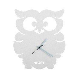 Arti e Mestieri Orologio Gufino bianco 30 × 34 cm