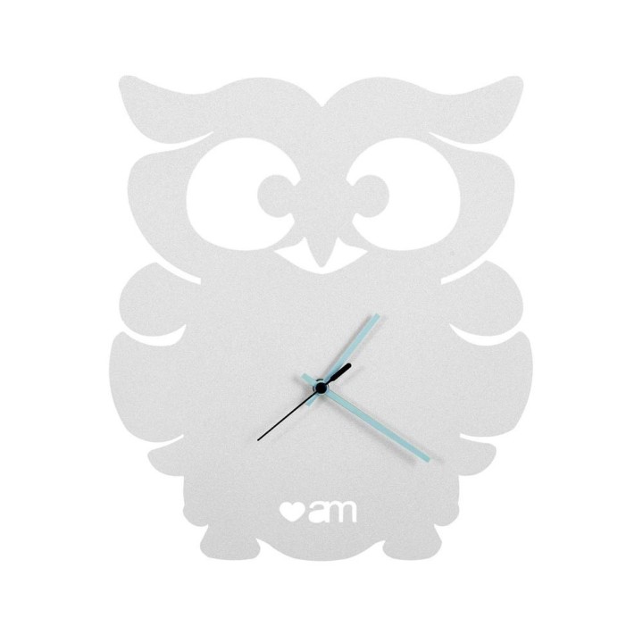 Arti e Mestieri Orologio Gufino bianco 30 × 34 cm
