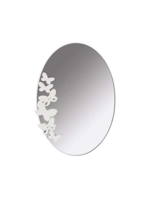 Specchio da Parete Butterfly Ovale Bianco Arte e Mestieri