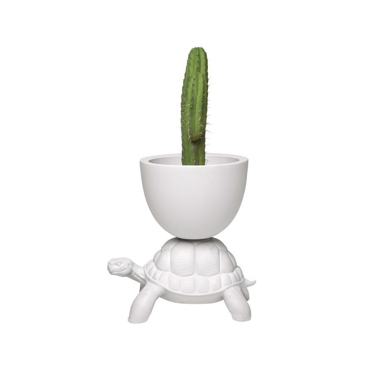 Qeeboo Turtle Carry portapiante e cooler bianco