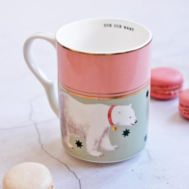 Mug Polar Bear in Bone China con Dettagli Oro –...