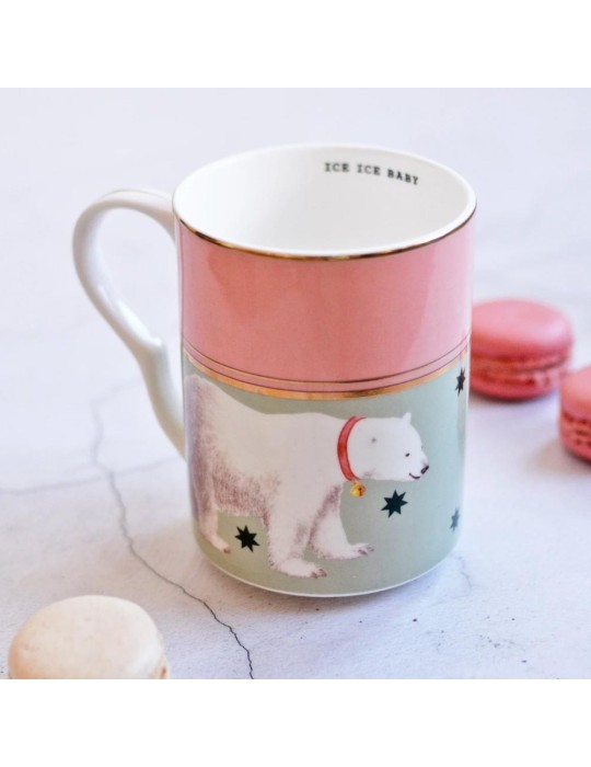 Mug Polar Bear in Bone China con Dettagli Oro –...