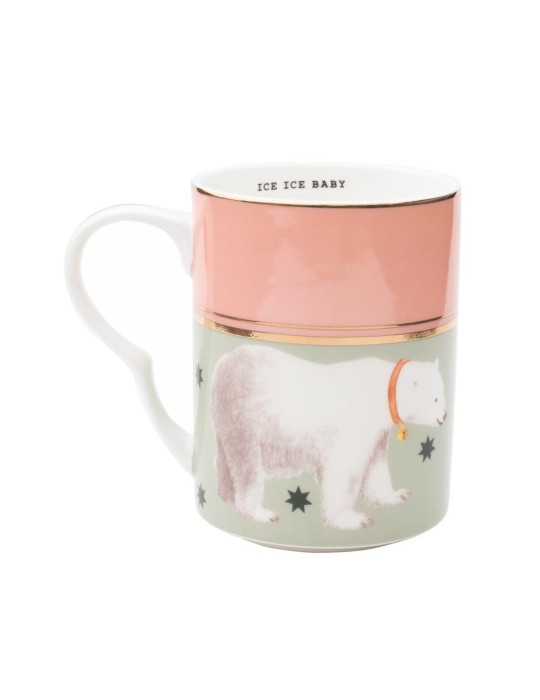 Mug Polar Bear in Bone China con Dettagli Oro – Yvonne Ellen London