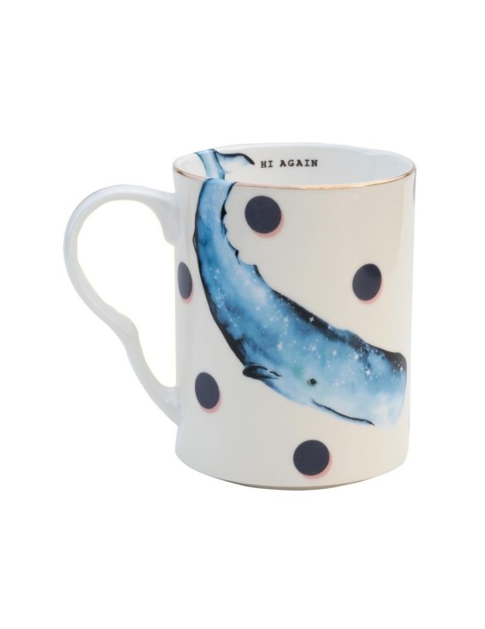 Mug Whale in Bone China con Dettagli Oro – Yvonne Ellen London