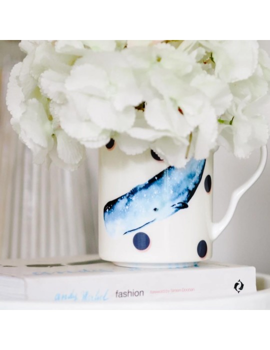 Mug Whale in Bone China con Dettagli Oro –...
