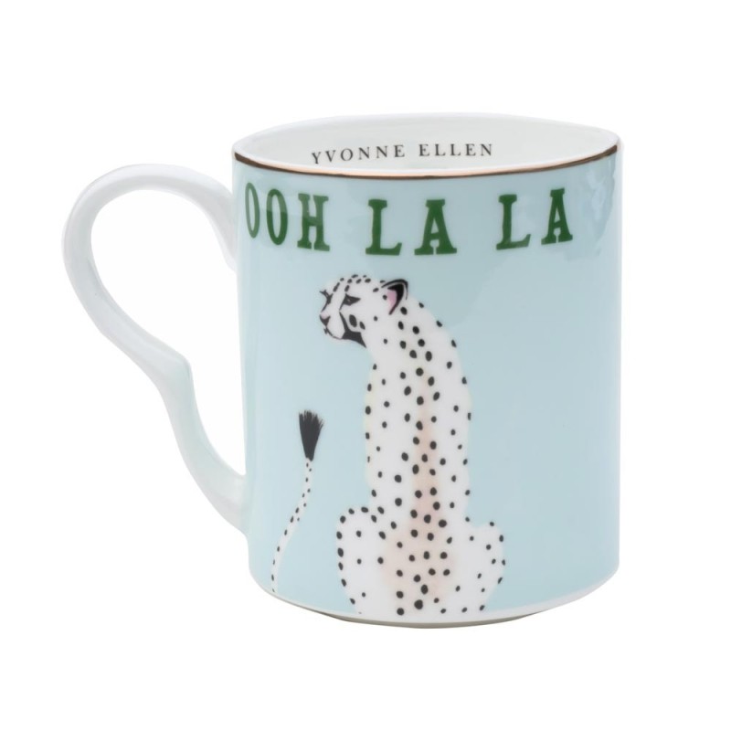 Small Mug Cheetah in Bone China con Dettagli Oro – Yvonne Ellen London