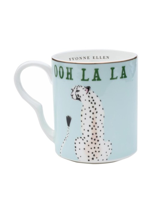 Small Mug Cheetah in Bone China con Dettagli Oro – Yvonne Ellen London
