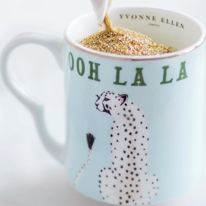 Yvonne Ellen Mug piccola Cheetah in bone china da 250 ml