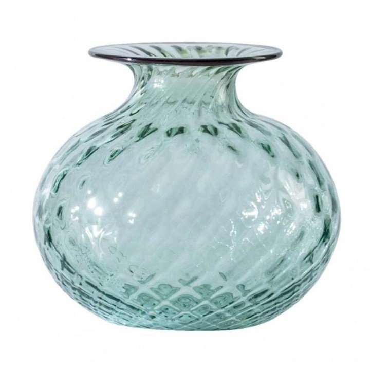 Venini Monofiori Balloton verde rio filo rosso alto 12,5 cm