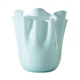 Venini Fazzoletto opalino verde rio e lattimo alto 24 cm