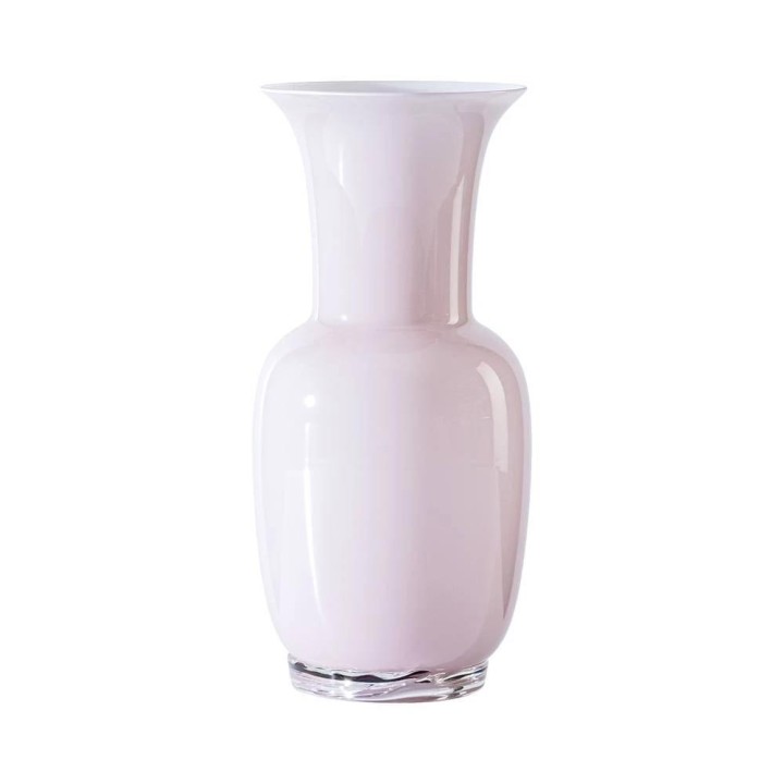 Venini Vaso Opalino rosa cipria e lattimo alto 36 cm