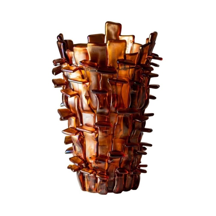 Venini Vaso Ritagli di Fulvio Bianconi iridato alto 30 cm