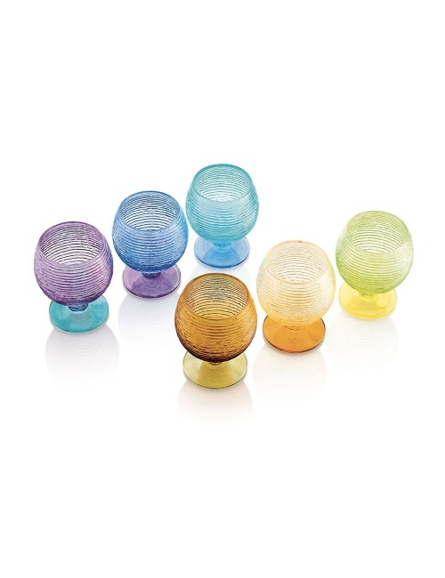 MULTICOLOR SET 6 CALICE ACQUA BICOLORE COLORI ASSO