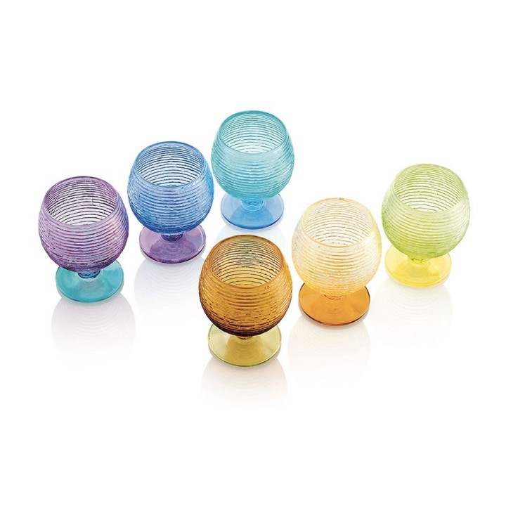 Ivv Set di 6 calici da acqua Multicolor bicolore da 300 ml