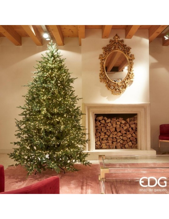 Albero di Natale Pino Luxury Nature H240 cm con 5000 Mini LED Integrati e Telecomando - EDG Enzo De Gasperi (Ø 152 cm)