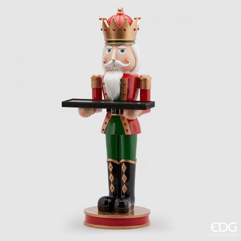 Soldatino Schiaccianoci in Poliresina con Vassoio EDG Enzo De Gasperi – H97 cm