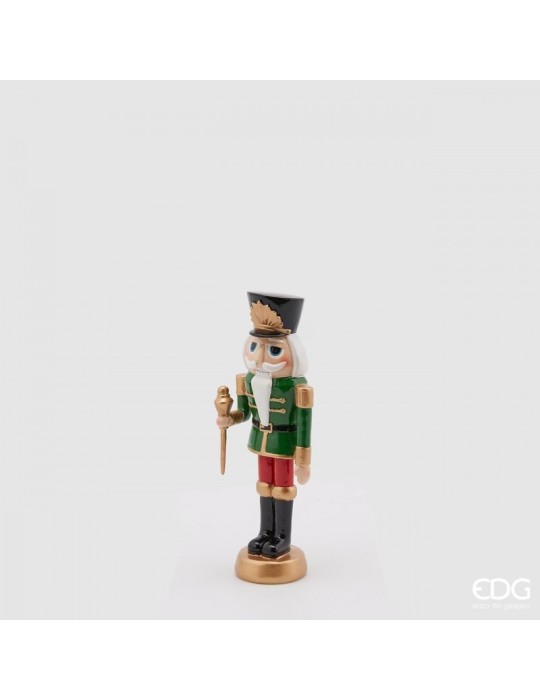 Soldatino Schiaccianoci Poly con Scettro H26 cm - Enzo De Gasperi