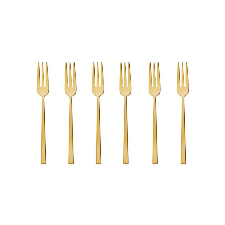 Sambonet Set di 6 forchettine da dolce Rock PVD Gold