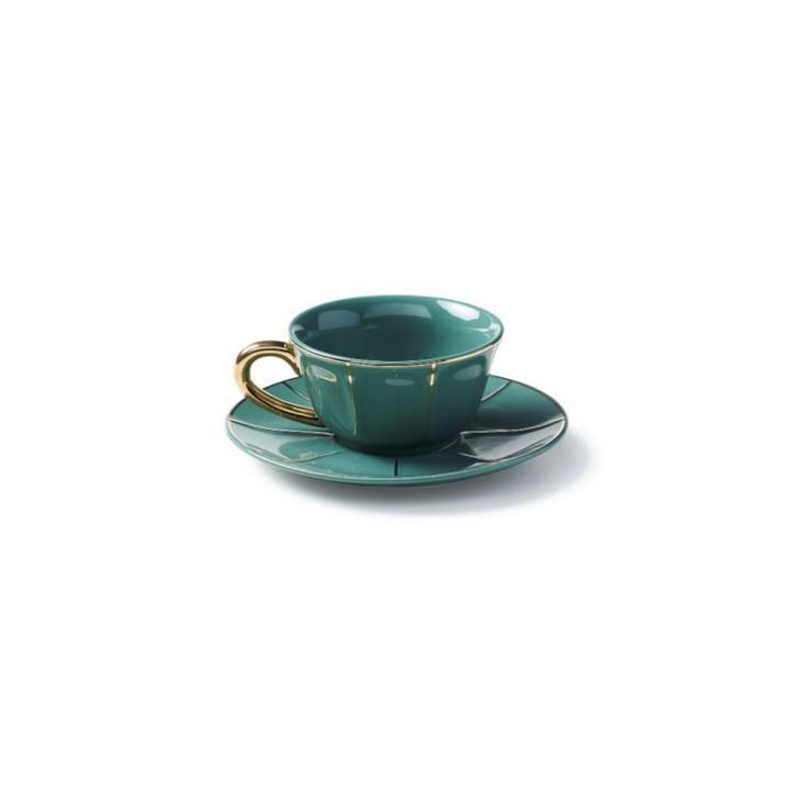 Bitossi Home Tazza da tè con piattino verde vintage