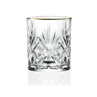 SET 6 BICCHIERI GOLD AND GOLD CRYSTAL GLASS