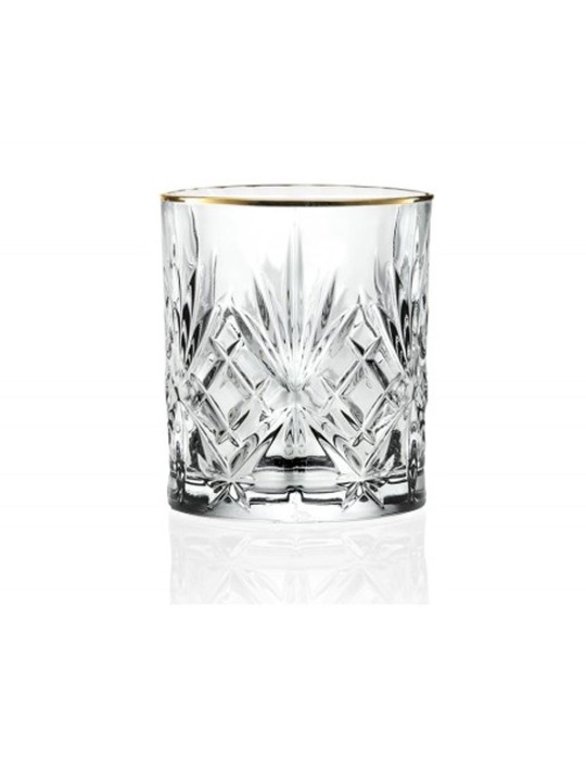 SET 6 BICCHIERI GOLD AND GOLD CRYSTAL GLASS