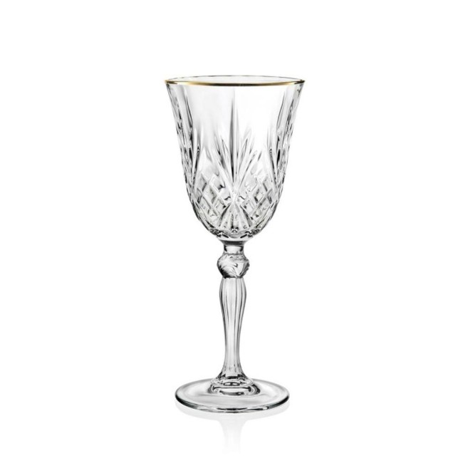 SET 6 CALICI GOLD AND GOLD CRYSTAL GLASS