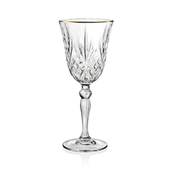 SET 6 CALICI CALICE GOLD AND GOLD CRYSTAL GLASS