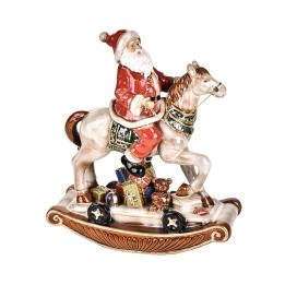 Brandani Babbo Natale a cavallo in porcellana alto 36 cm