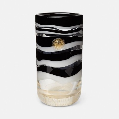 Vaso Gessato a Fasce Venini di Versace in Vetro Soffiato...