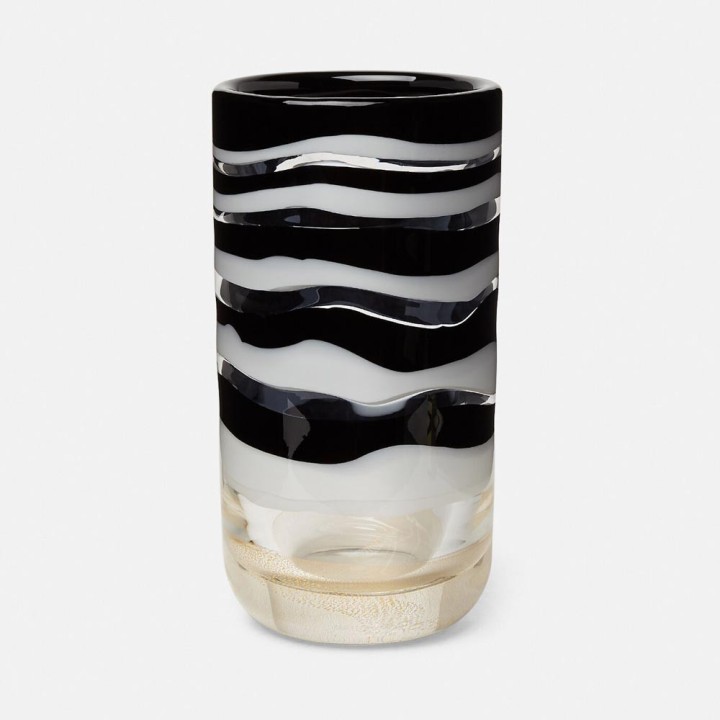 Venini Vaso Versace Gessato a fasce alto 27 cm