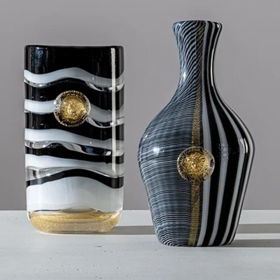 Vaso Gessato a Fasce Venini di Versace in Vetro Soffiato... 2
