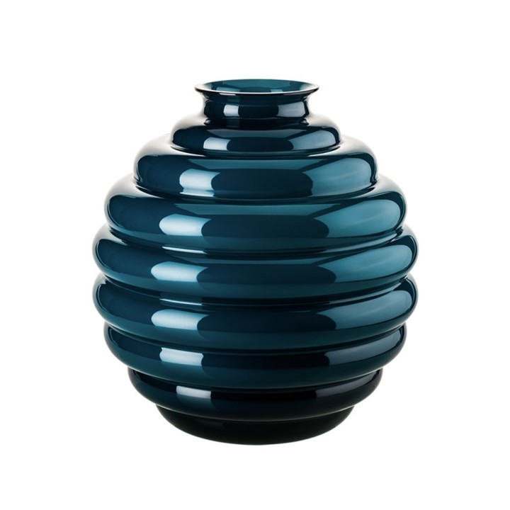 Venini Vaso Deco orizzonte con interno lattimo alto 24,5 cm