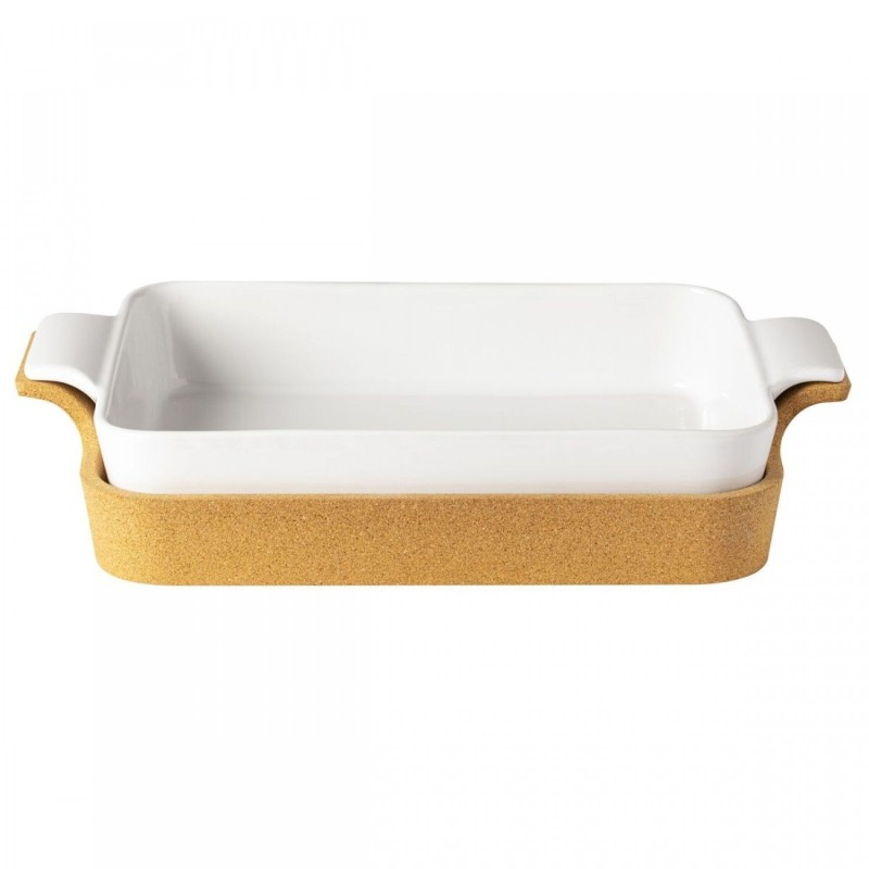 RECT BAKER W/CORK 39CM ENSAMBLE WHITE