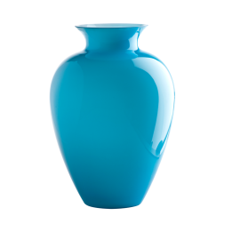 Venini Vaso Labuan acquamare con interno lattimo alto 29 cm