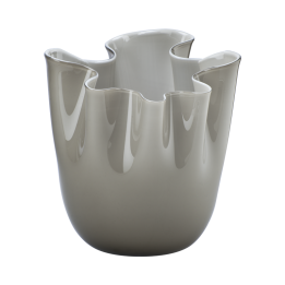 Venini Vaso Fazzoletto opalino talpa alto 24 cm