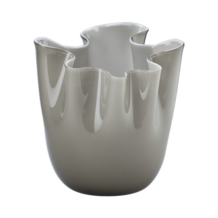 Venini Vaso Fazzoletto opalino talpa alto 24 cm