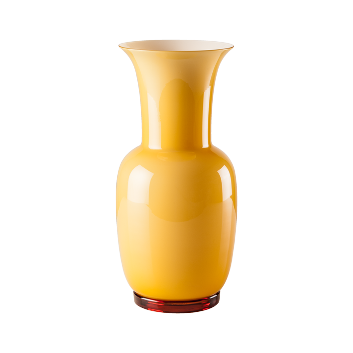 Venini Vaso Opalino ambra e lattimo alto 36 cm