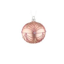 L'Oca Nera Pallina di Natale decorata rosa