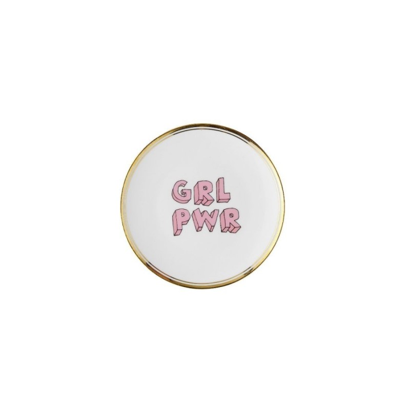 Piatto Grl Pwr – Porcellana Decorata con Bordo Oro – Bitossi