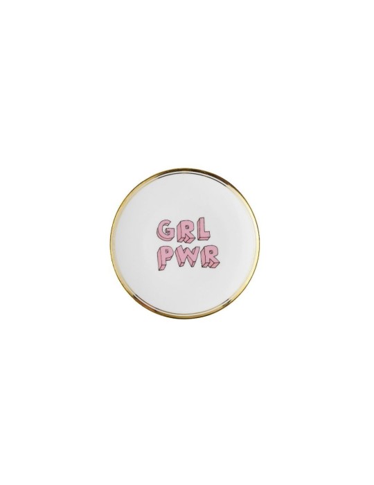 Piatto Grl Pwr – Porcellana Decorata con Bordo Oro – Bitossi
