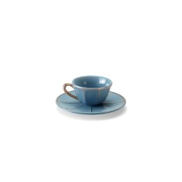 Bitossi Home Tazza da caffè con piattino porcellana e oro