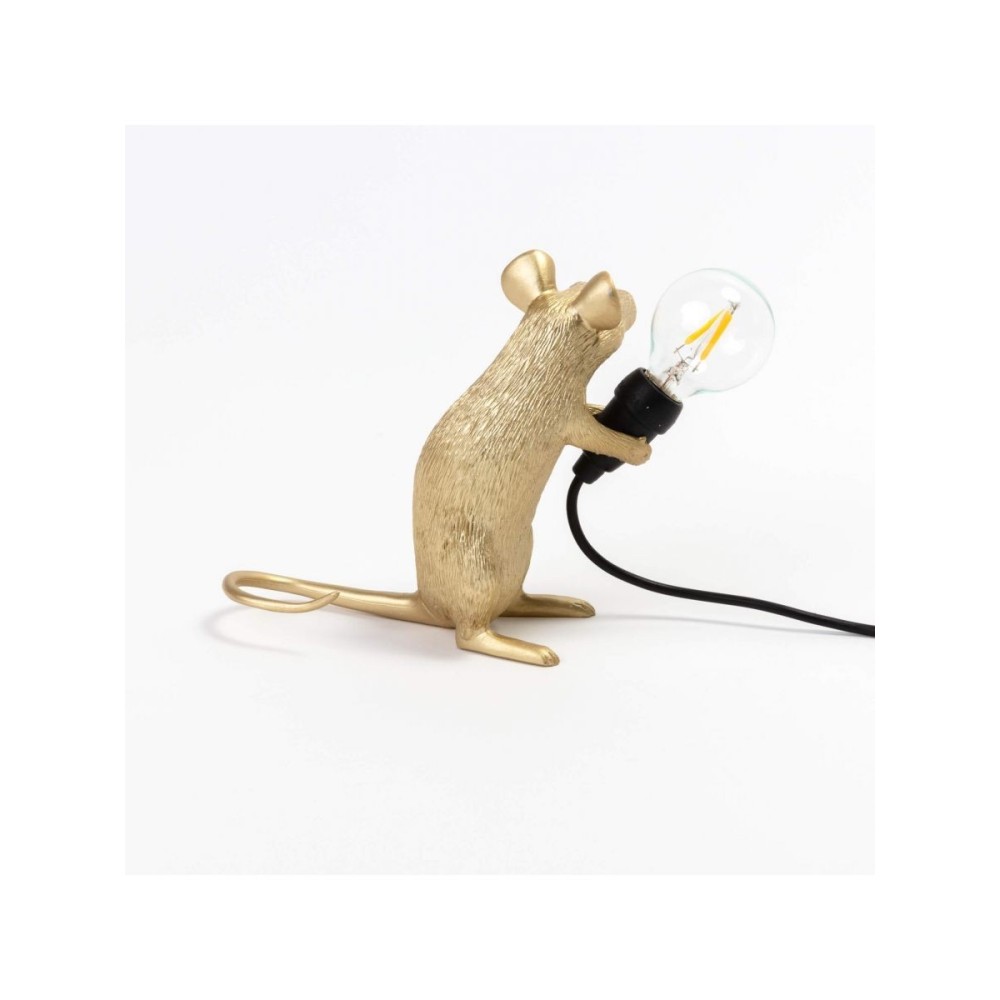 Seletti Lampada in resina Mouse Lamp step gold