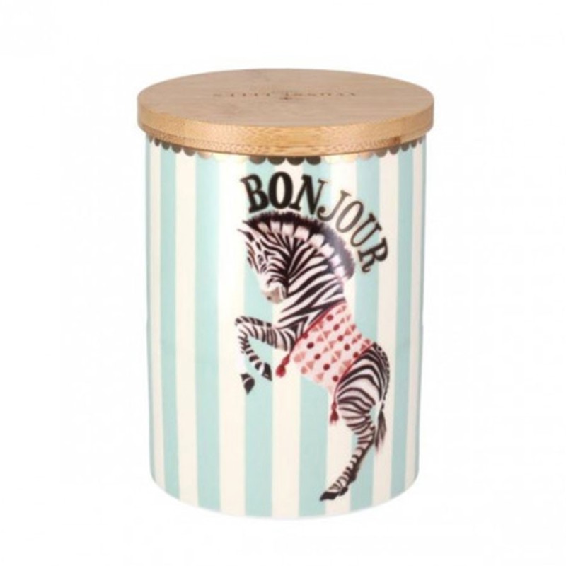 Barattolo Zebra in Porcellana con Coperchio in Bambù 700 ml – Yvonne Ellen