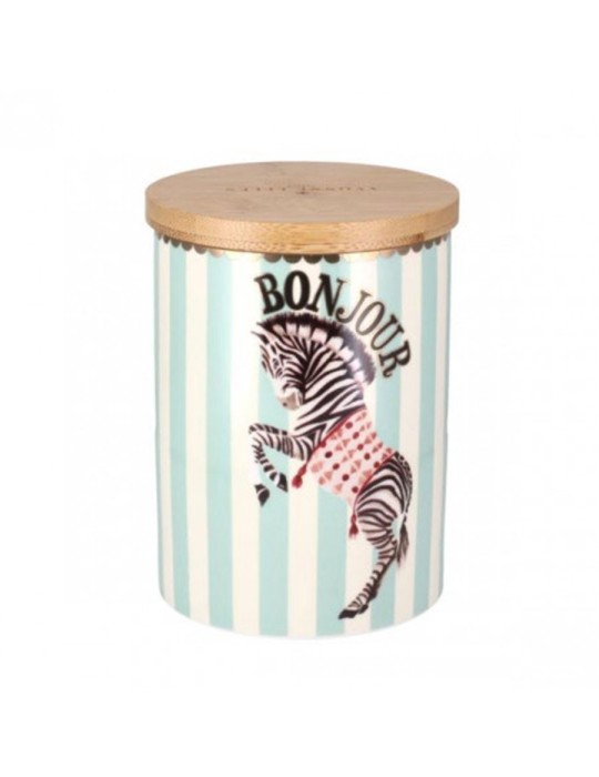 Barattolo Zebra in Porcellana con Coperchio in Bambù 700 ml – Yvonne Ellen