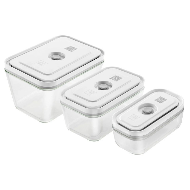 Set 3 Contenitori Sottovuoto Zwilling S/M/L in Vetro Borosilicato – Grigio
