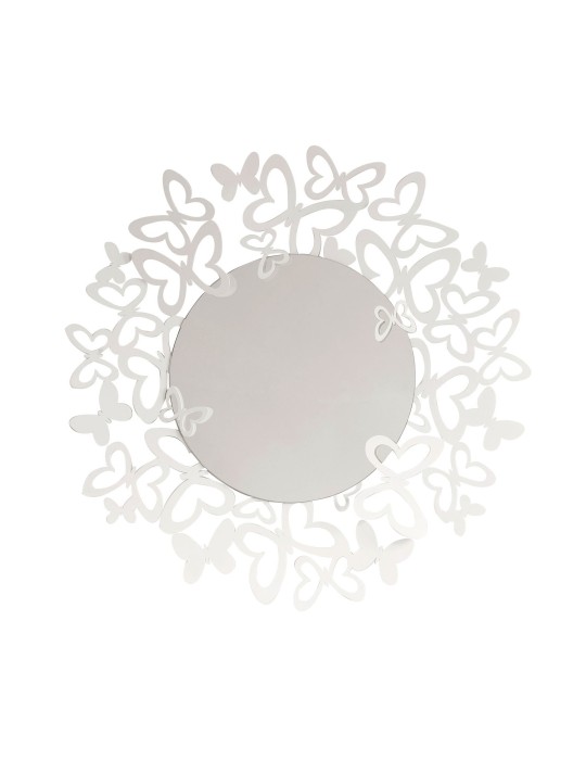 Specchio Butterfly Storm Bianco Arte e Mestieri in Ferro Ø86 cm