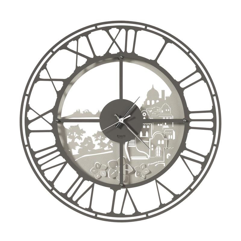 Orologio Scorcio Italico Avorio-Fango Ø60 cm – Arti e Mestieri