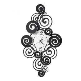 Arti e Mestieri Orologio Arabesque nero e bianco marmo
