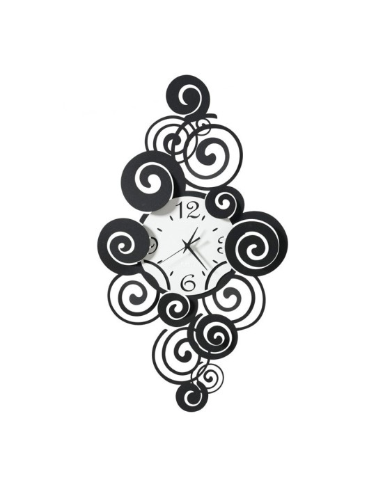 Orologio Arabesque Nero-Bianco Marmo di Arti e Mestieri