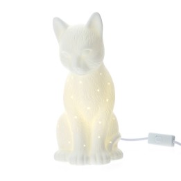 Hervit Creations Lampada Gatto in porcellana 17 × 26 cm